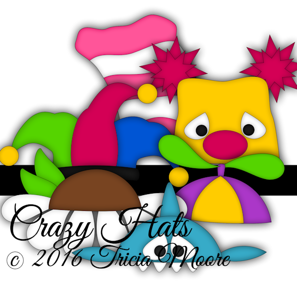 cut file crazy hat clipart