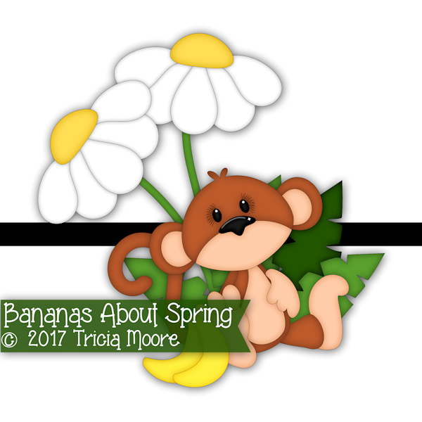 bananas about spring monkey clipart digi stamp digital daisies daisy flower pattern printable spring