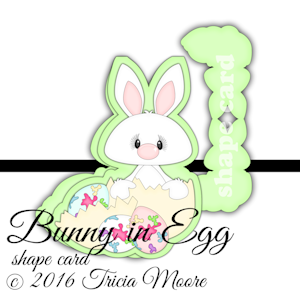 Bunny in Egg shape card