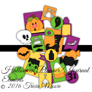 Halloween Planner and Journal Elements