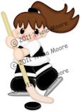 Hockey Player Girl Pattern