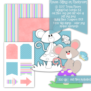 Mouse Sitting on Mushroom