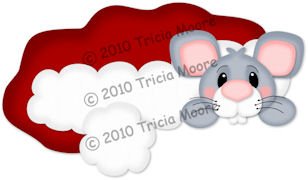 Mouse Under Santa Hat Pattern